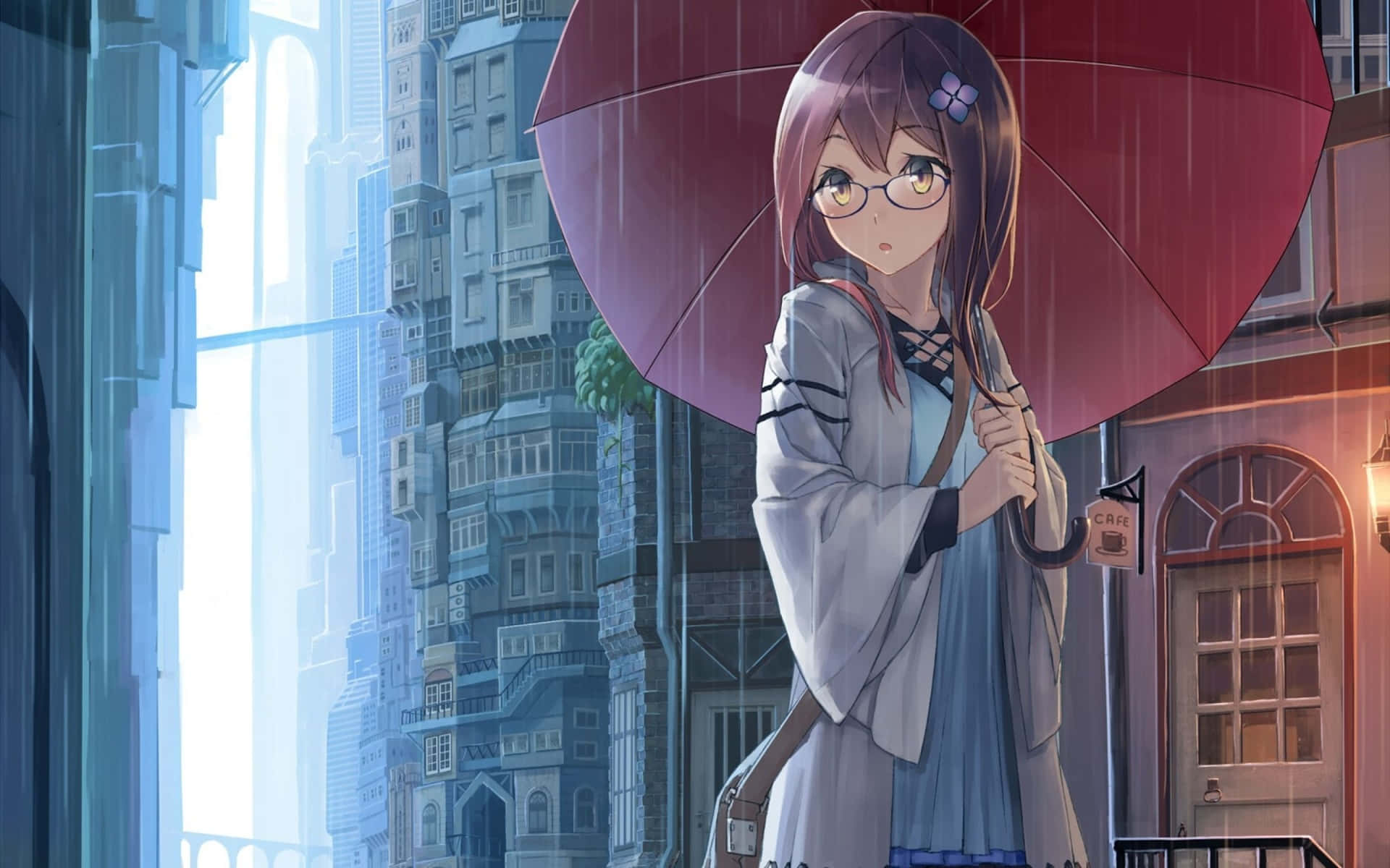 Anime Original House Rain Street  For You Rainy Anime HD phone  wallpaper  Pxfuel