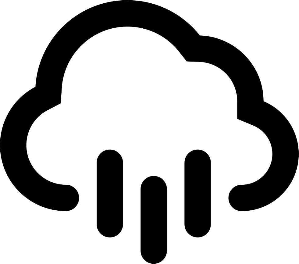 Rain Cloud Icon Blackand White PNG