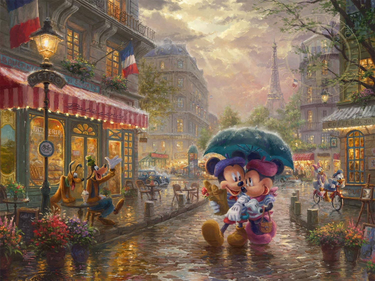 Rain Couple Mickey Minnie Mouse Wallpaper