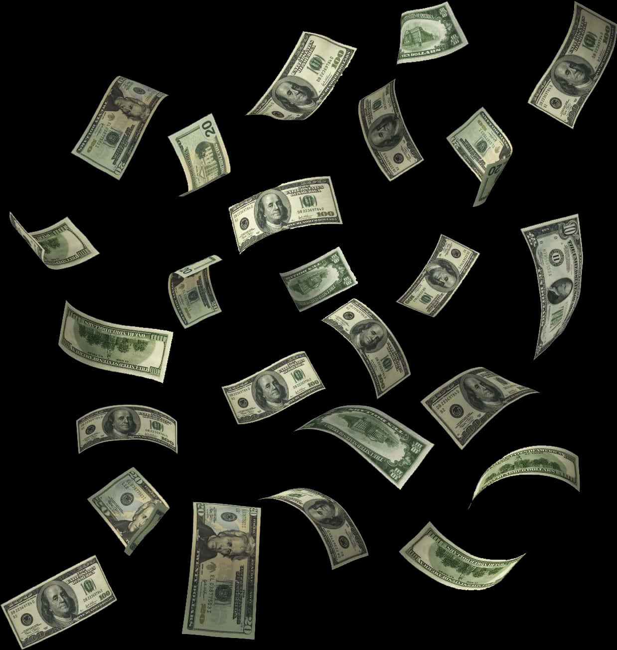 Rain Png Transparent -falling Money Png - Money Flying Png, Png Download PNG