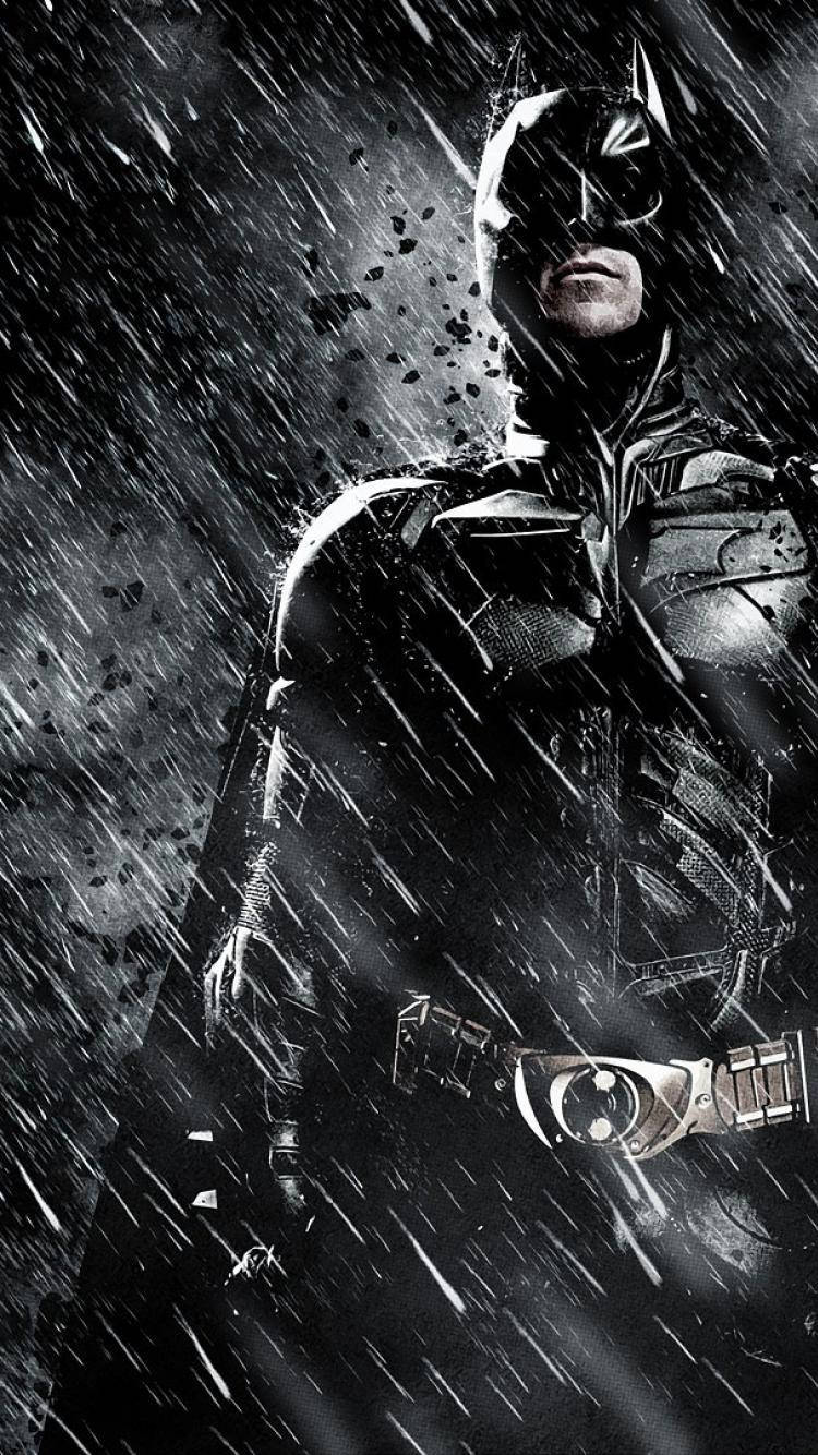 Rain Pouring On Batman Dark iPhone Wallpaper