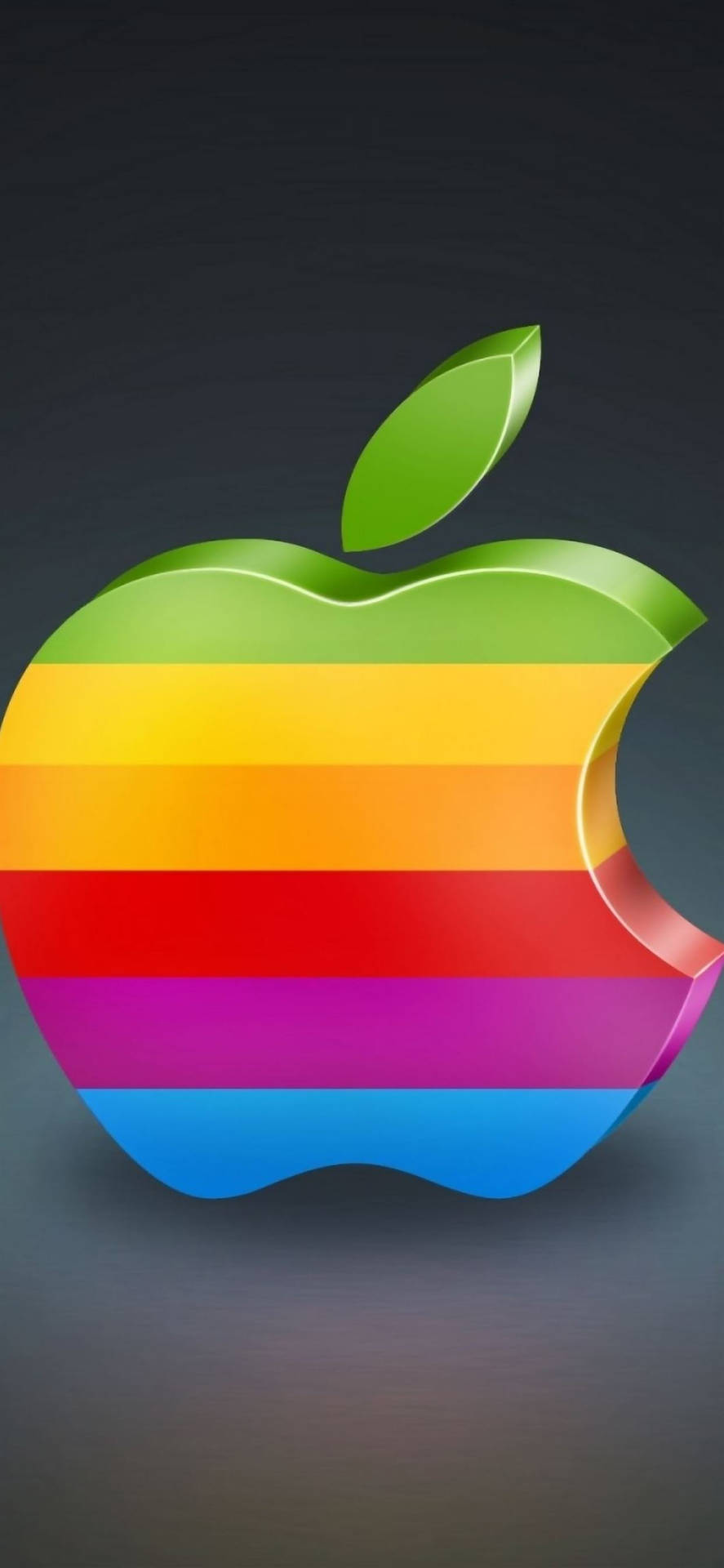 Download Rainbow 3d Apple Iphone Logo Wallpaper | Wallpapers.com