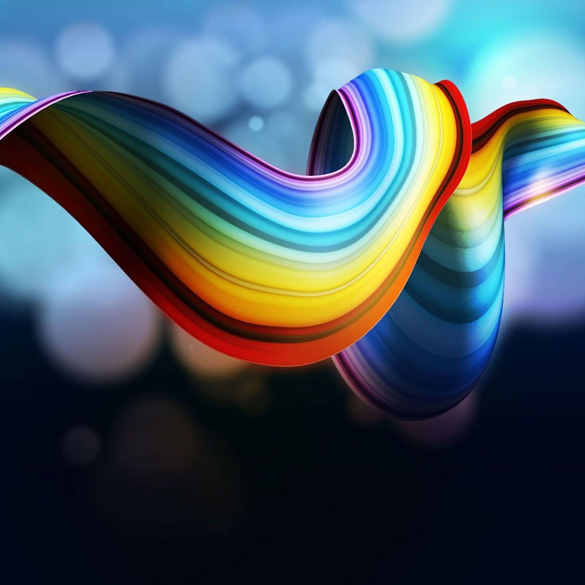 Rainbow Aesthetic Abstract Wave Wallpaper