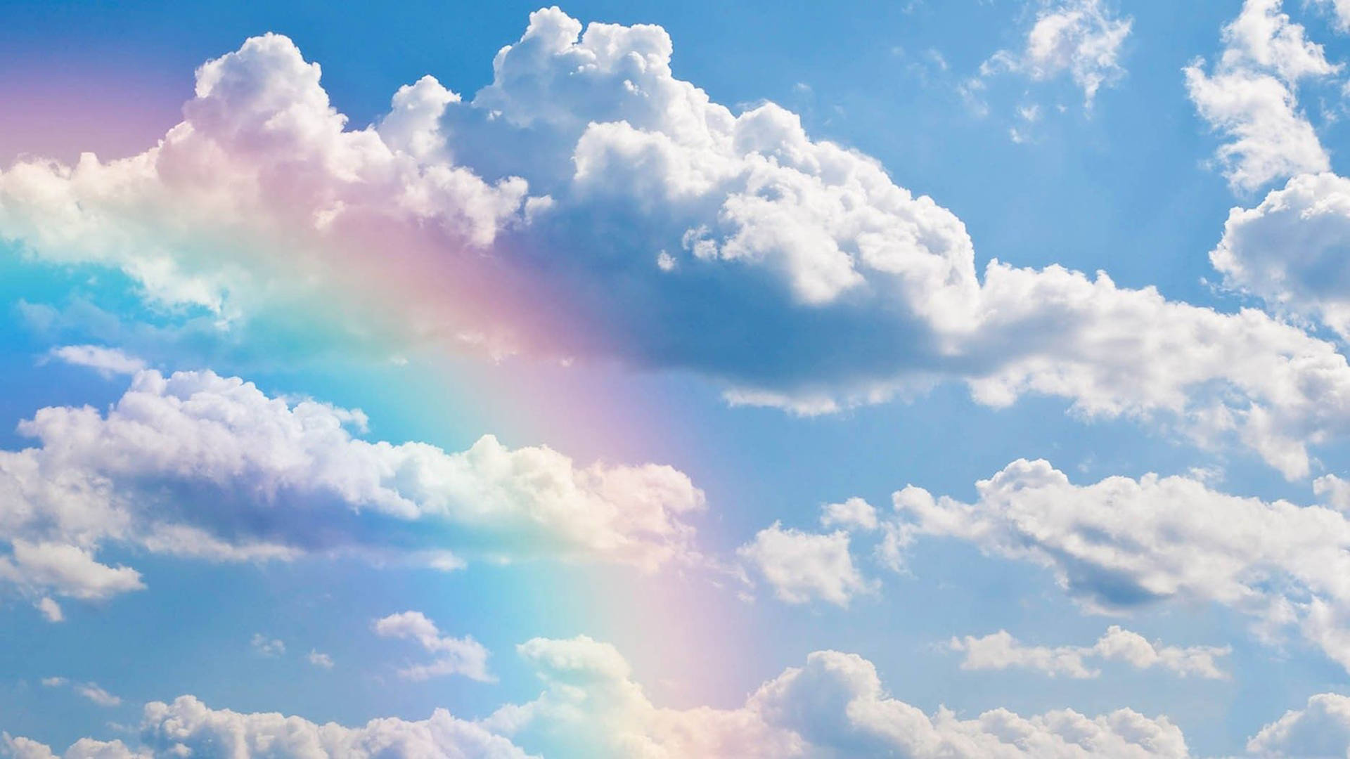 Rainbow Aesthetic Cloud Desktop Wallpaper