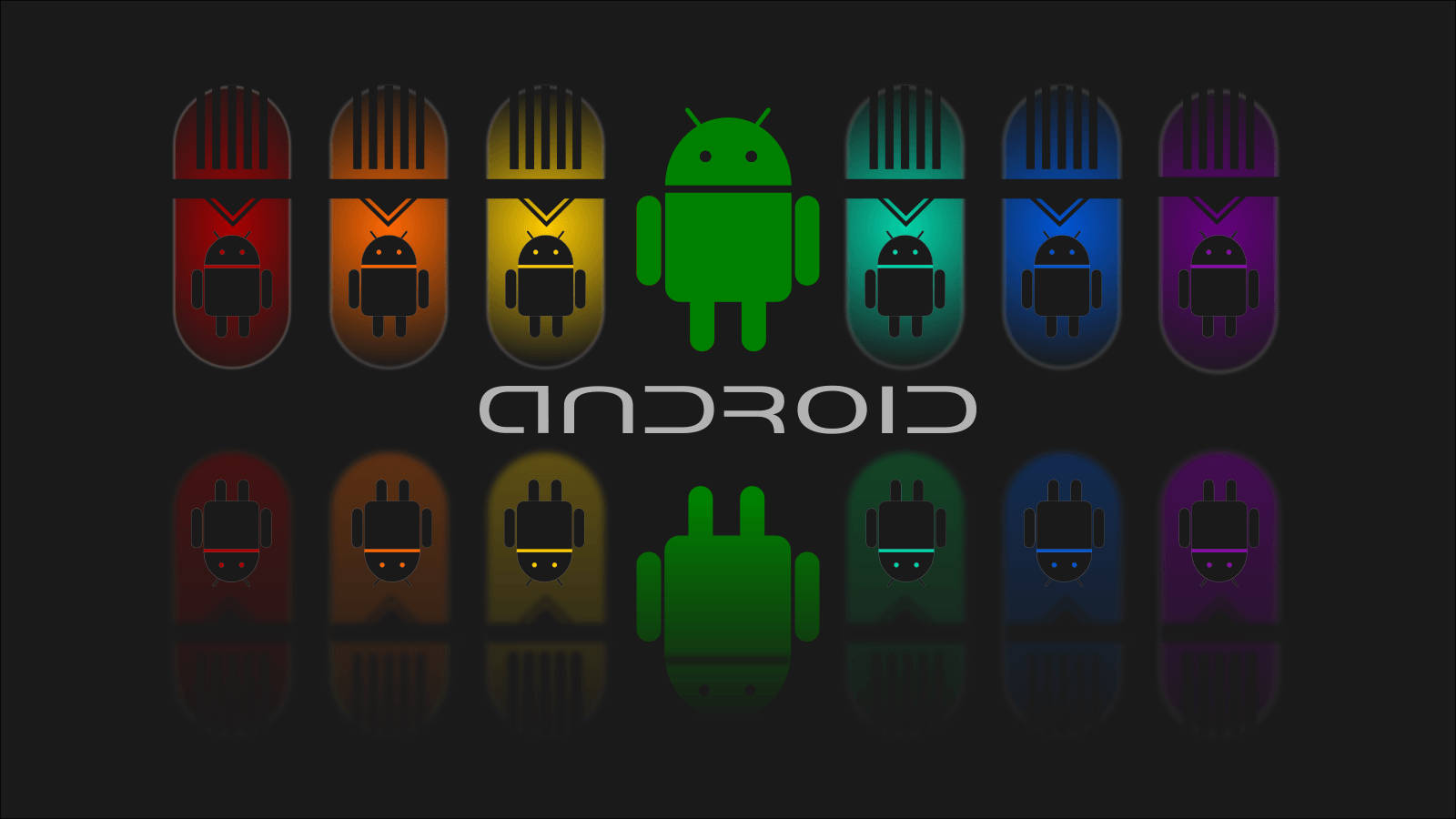 Android Logo Rainbow Wallpaper