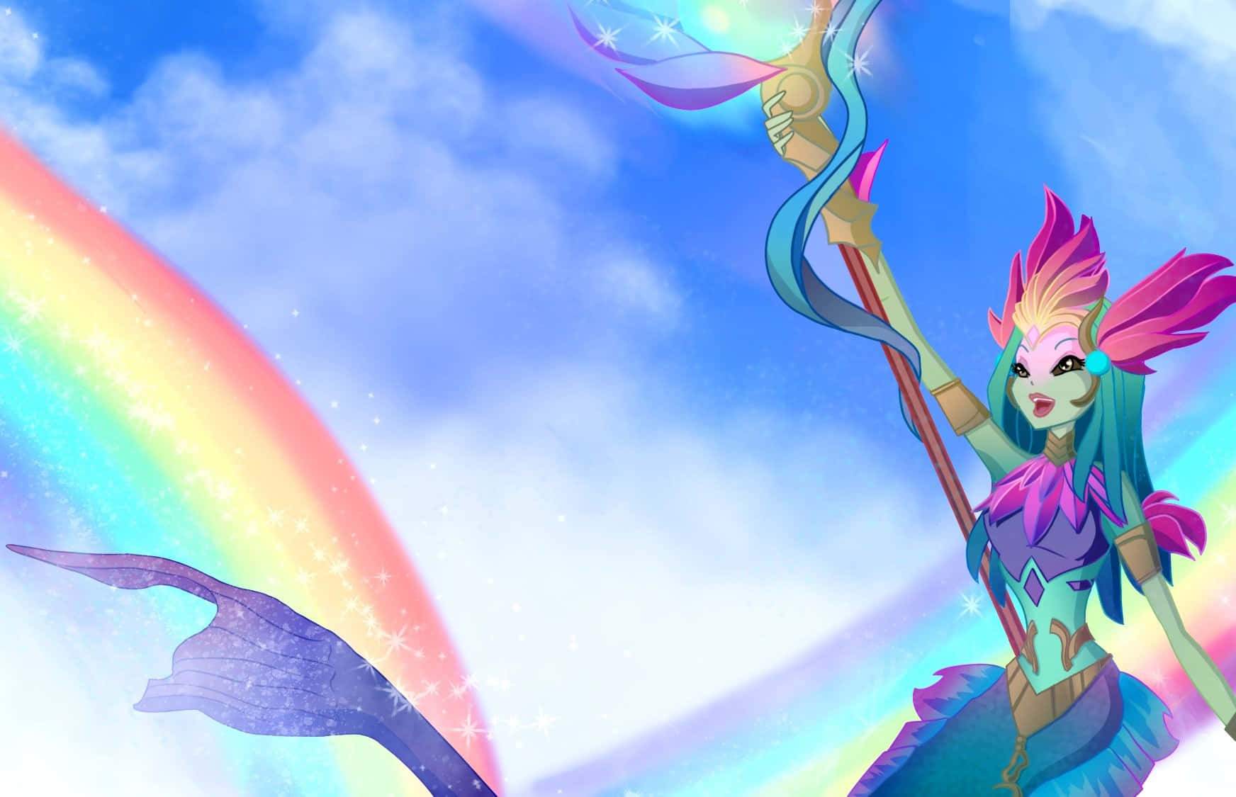 Rainbow Archer Fantasy Art Wallpaper