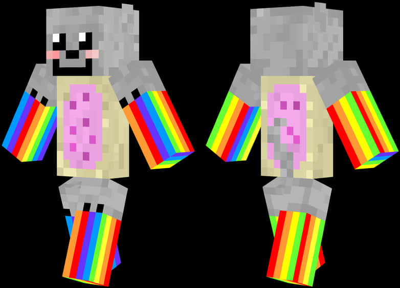 Rainbow Armed Minecraft Skin PNG