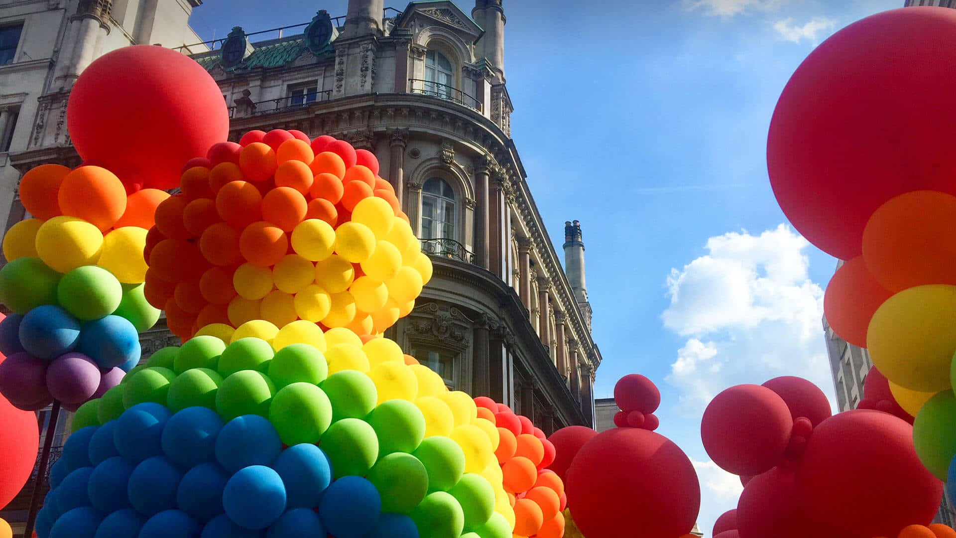 Regenboog Ballon Display Gay Pride Achtergrond