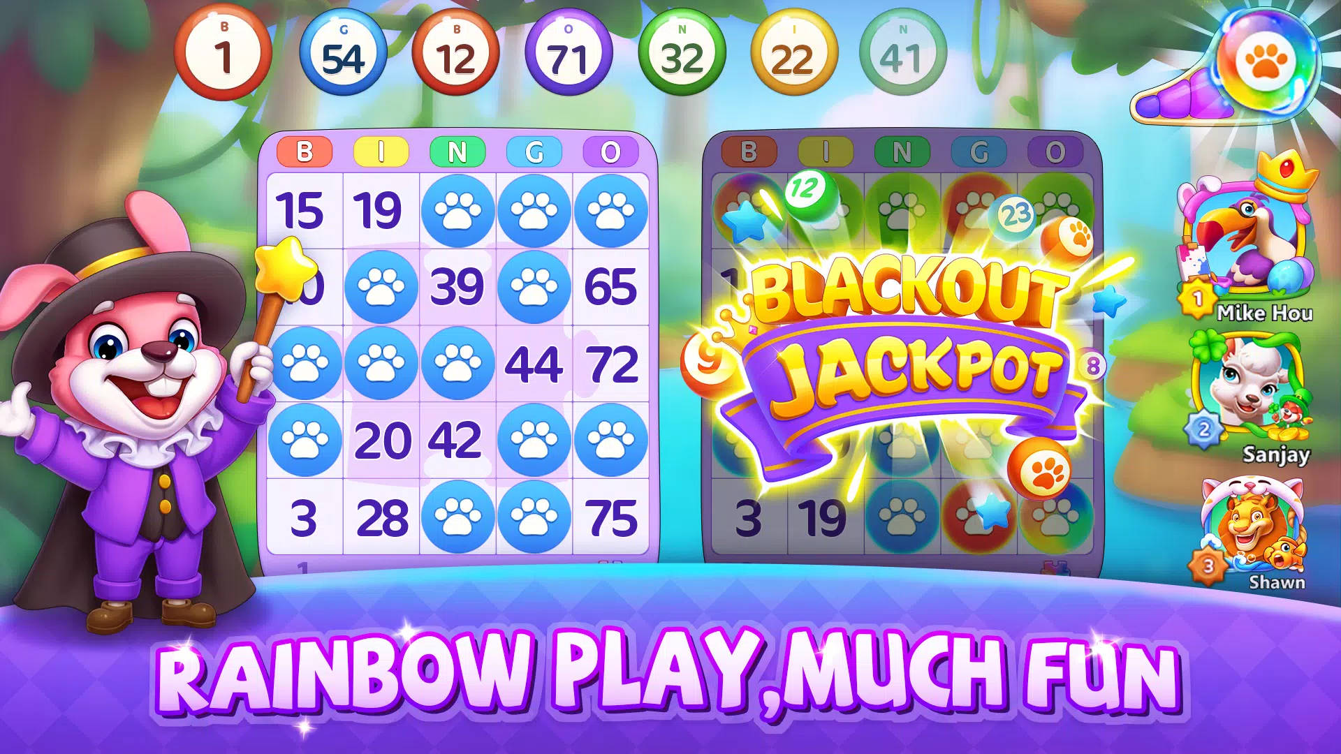 Rainbow Bingo Mobile Game Wallpaper