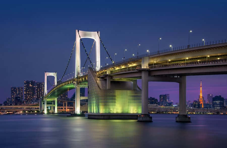 Splendidavista A Volo D'uccello Del Rainbow Bridge, Tokyo