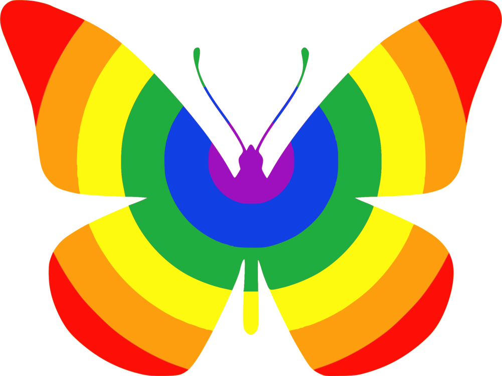 Rainbow Butterfly Graphic PNG