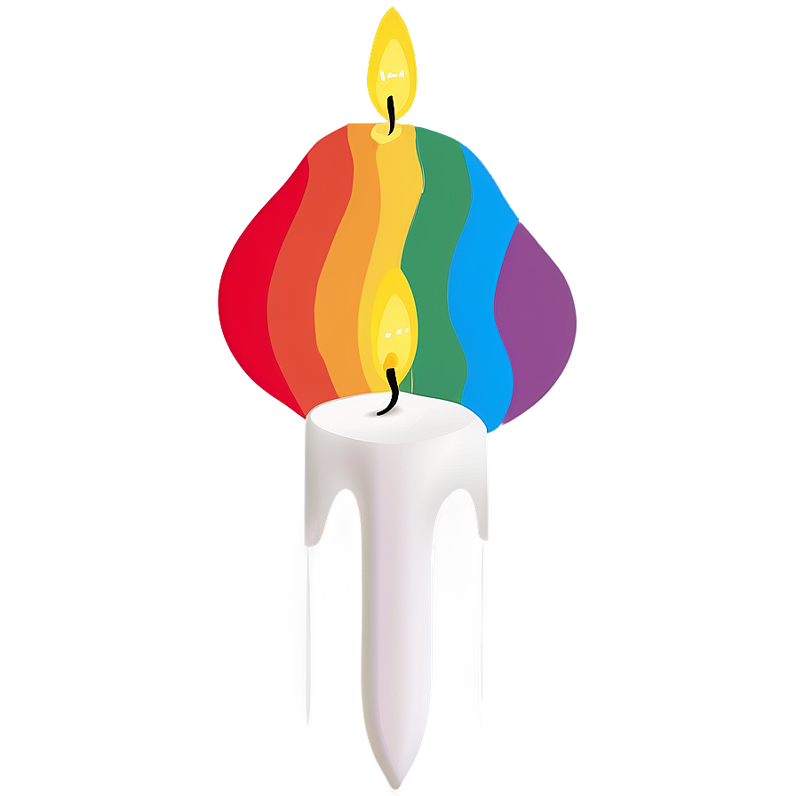 Rainbow Candle Png 05232024 PNG