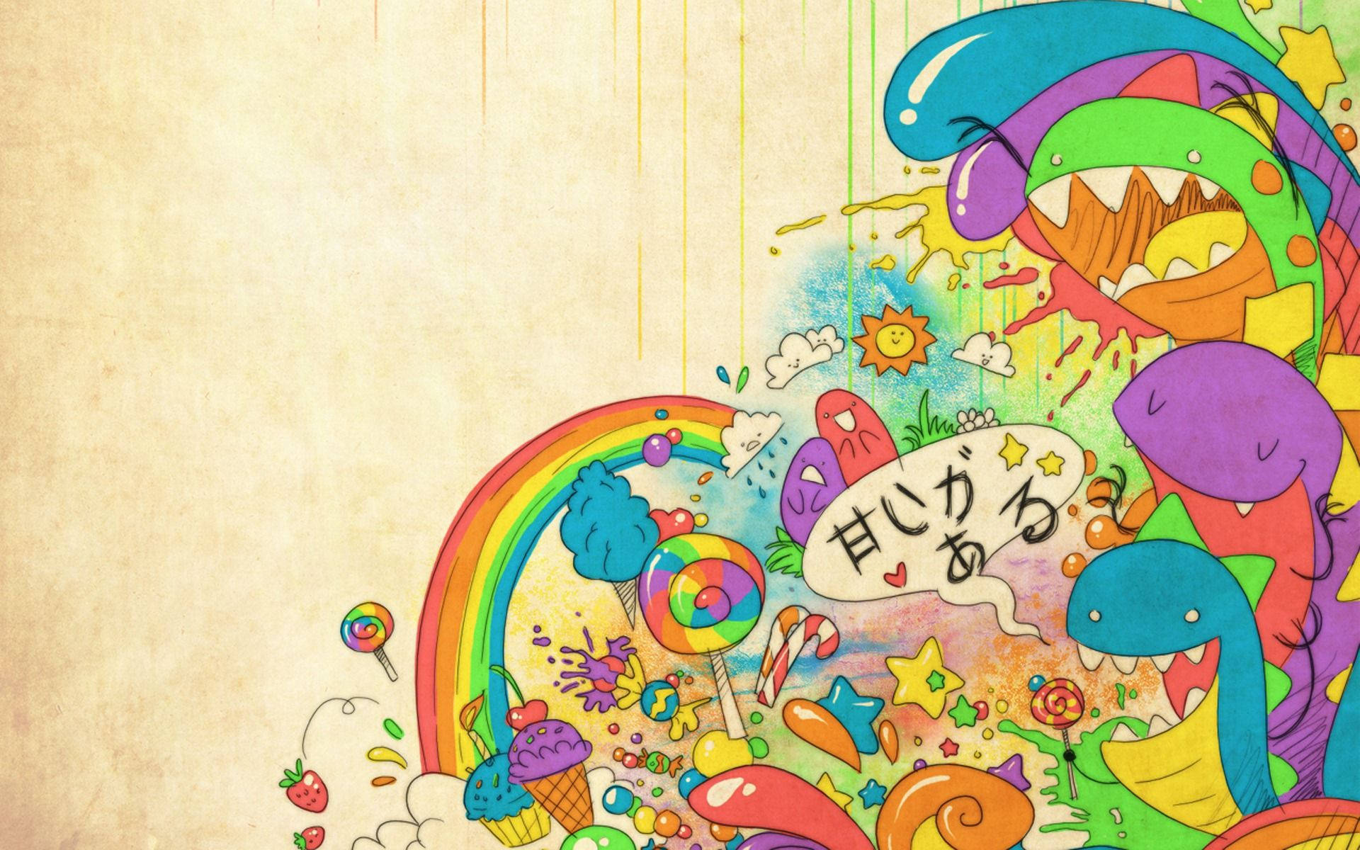 Colorful Cartoon Rainbow Wallpaper