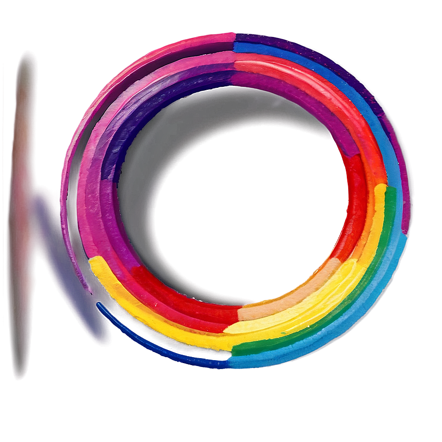 Rainbow Circle Abstract Painting Png 06262024 PNG