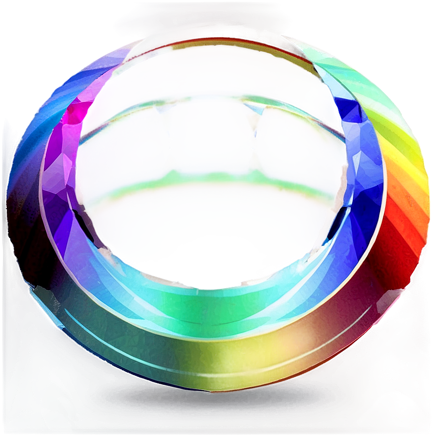 Rainbow Circle Prism Reflection Png 06262024 PNG