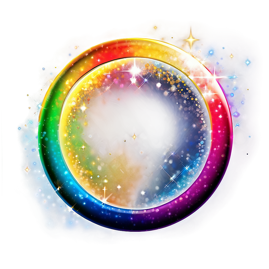 Rainbow Circle With Sparkles Png Lgv8 PNG
