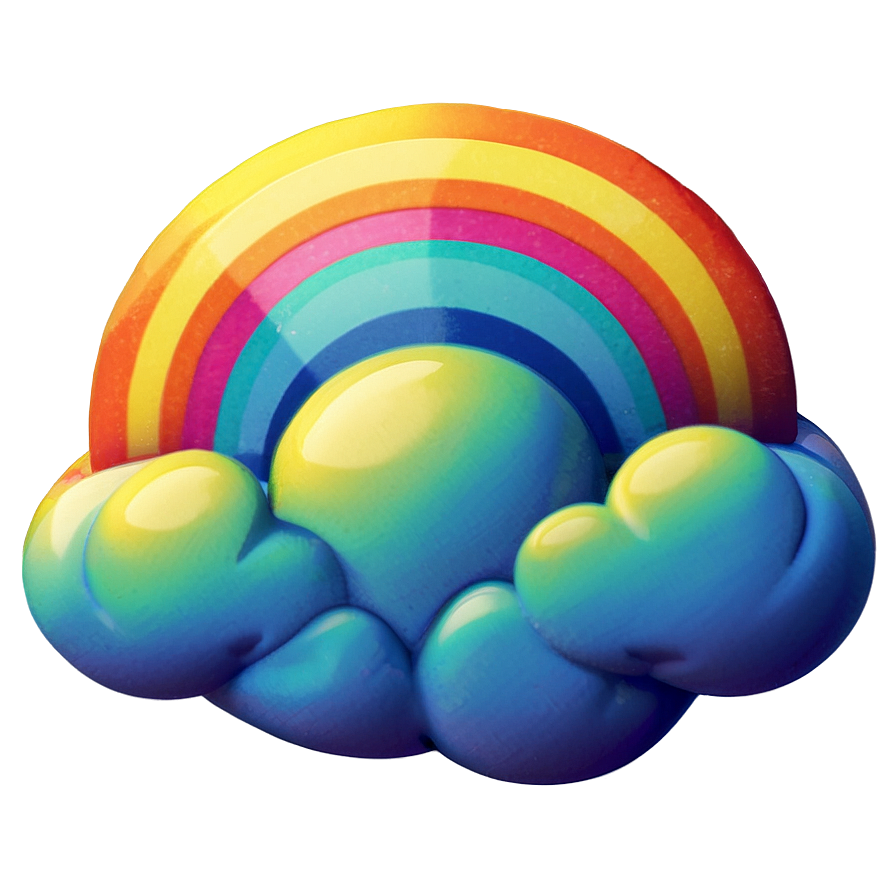 Rainbow Cloud Emoji Png Yih45 PNG