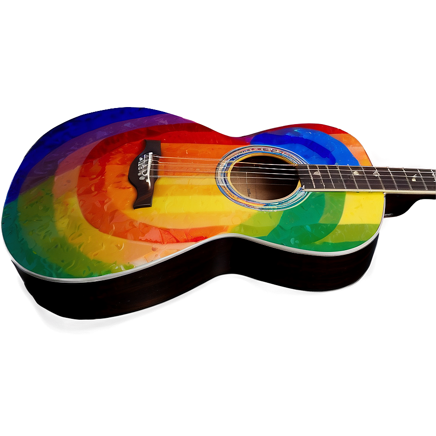 Download Rainbow Color Acoustic Guitar Png 10 | Wallpapers.com