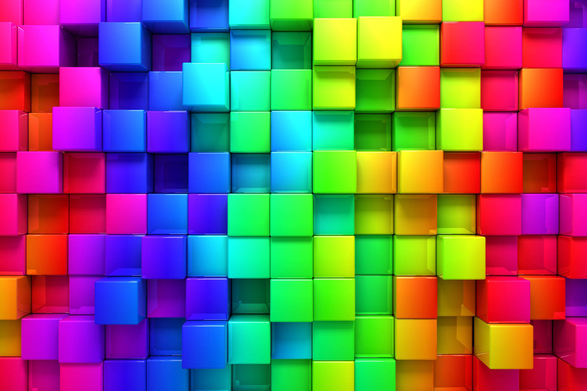 Rainbow Color Cubes Wallpaper