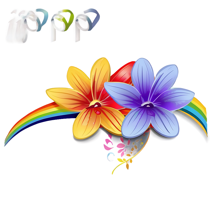 Rainbow Color Flower Vector Png Avv PNG