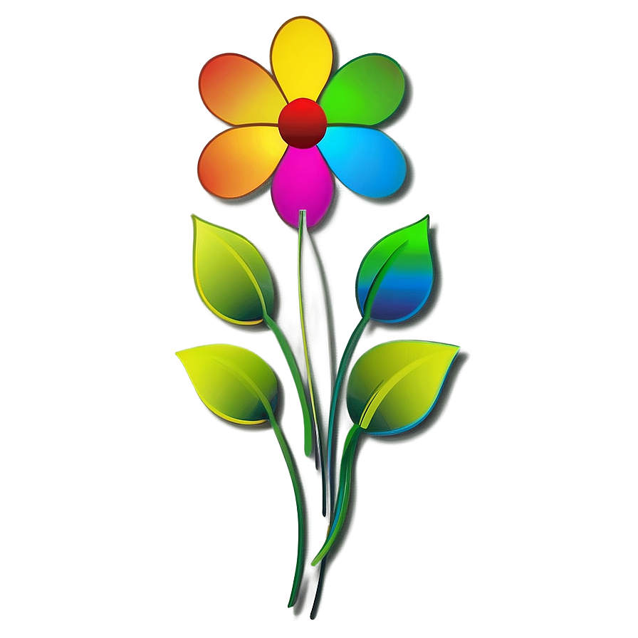 Rainbow Color Flower Vector Png Yxq21 PNG