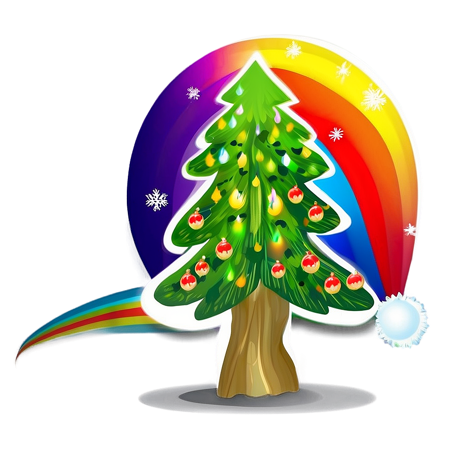 Rainbow Colored Arbol De Navidad Png 99 PNG
