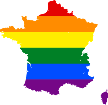 Rainbow Colored France Outline PNG