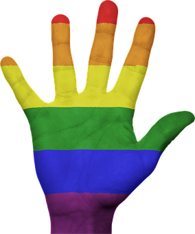 Rainbow Colored Hand Raised PNG