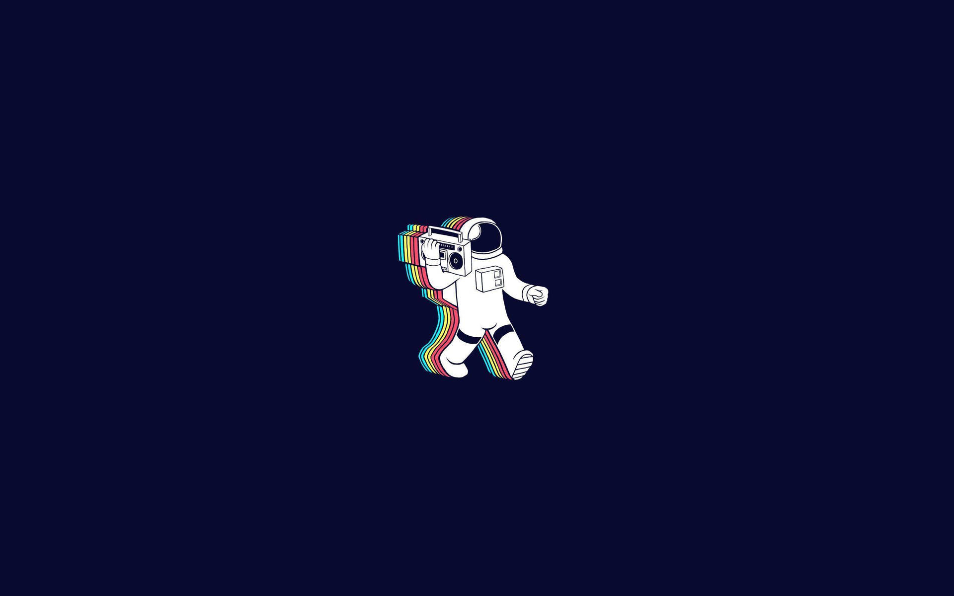 Rainbow Colored Shadow Effect Of Spaceman Wallpaper