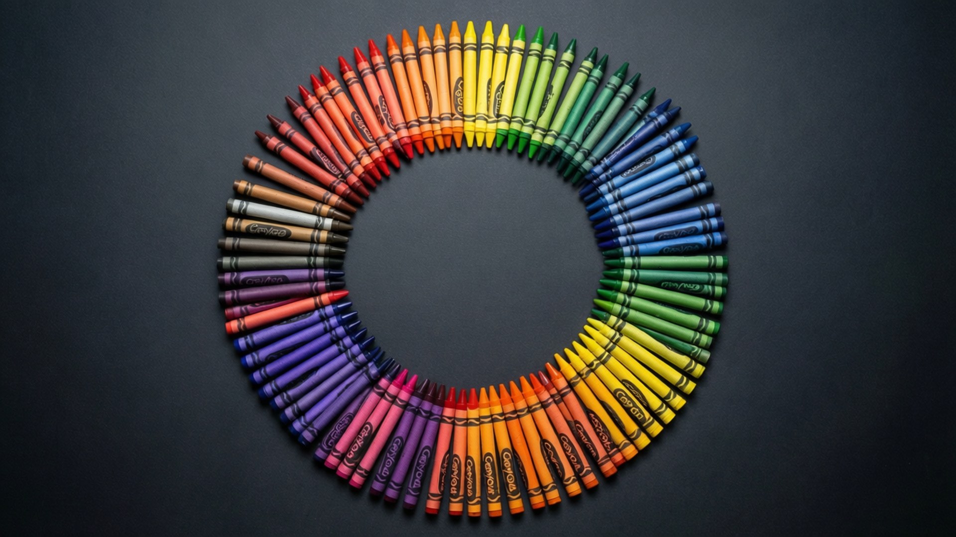 Regenbogen-Farbstift-Kreis Wallpaper