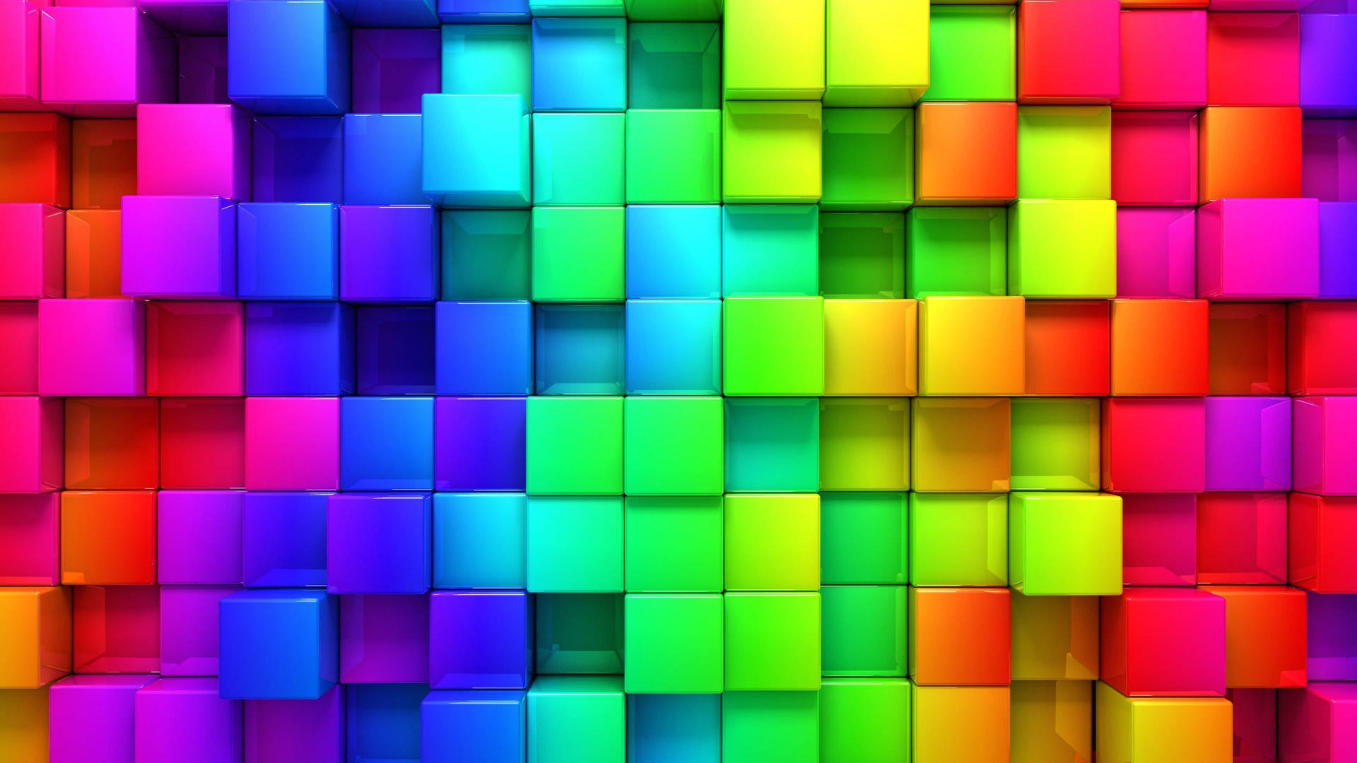 Rainbow Cubes Design Wallpaper