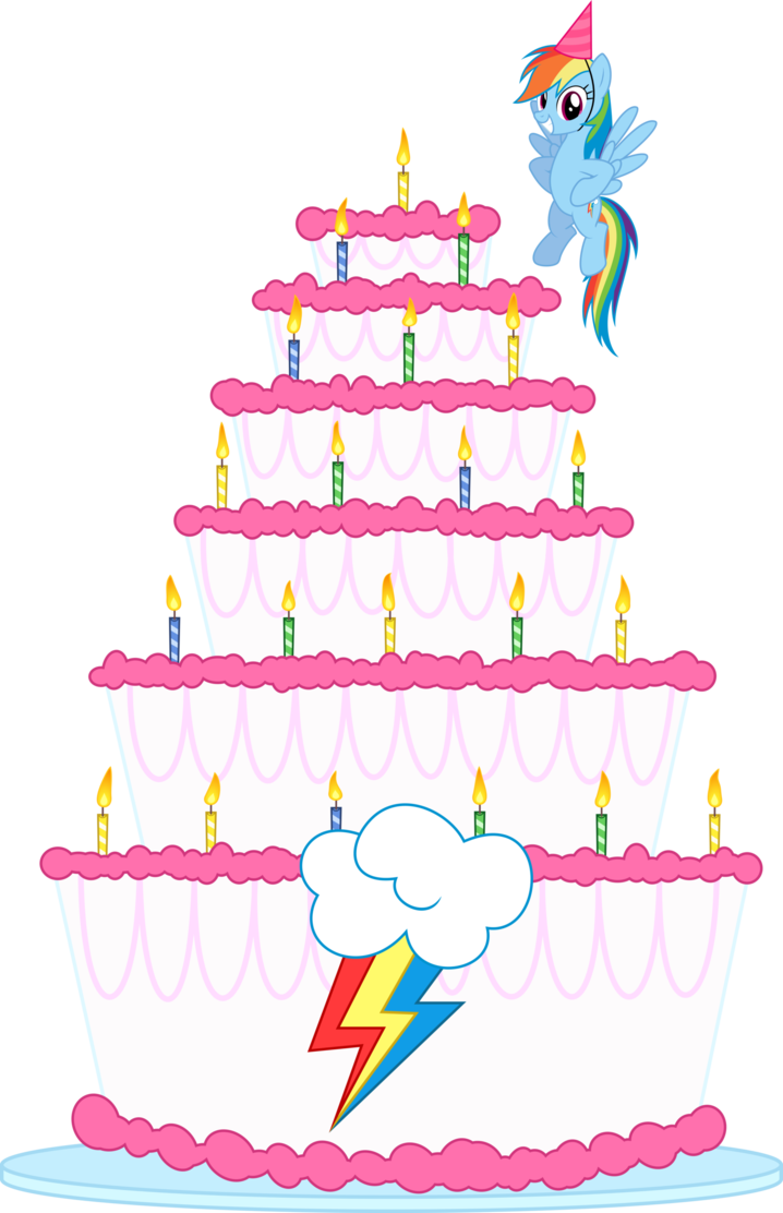Rainbow Dash Birthday Cake Topper PNG