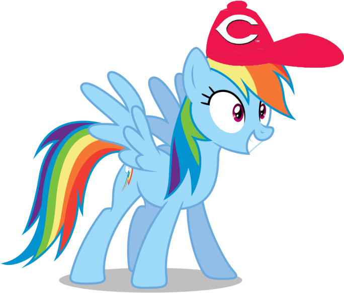 Rainbow Dash Cincinnati Reds Cap PNG