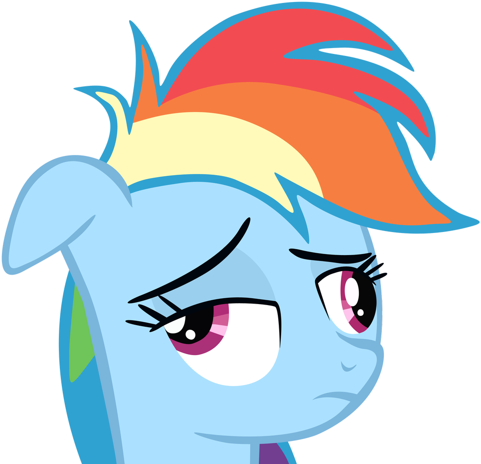 Rainbow Dash Skeptical Look PNG