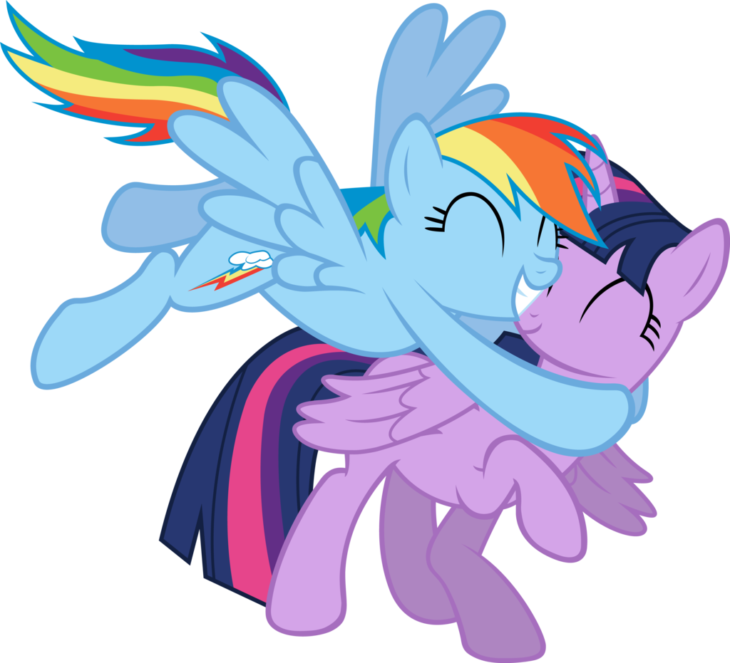Rainbow Dash Twilight Sparkle Hug PNG