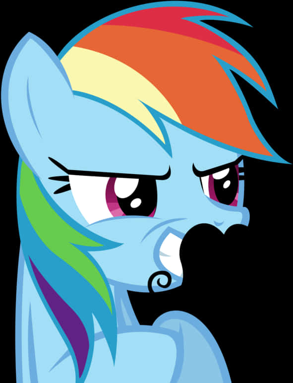 Rainbow Dash With Mustache Illustration PNG