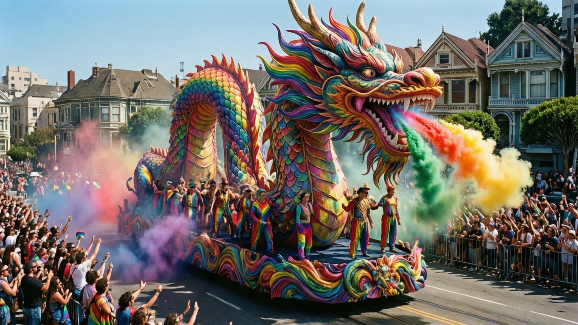 Rainbow Dragon Float Sfondi