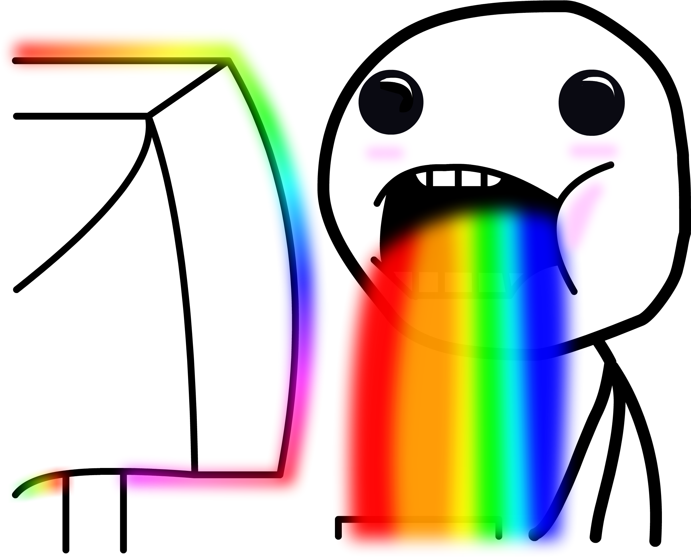 Rainbow Drool Cartoon Character PNG