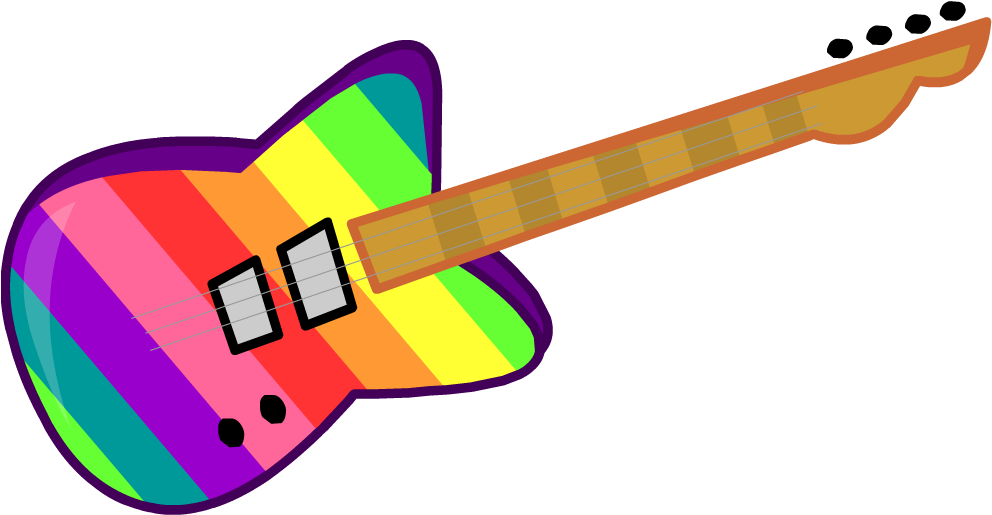 Rainbow Electric Guitar Illustration PNG