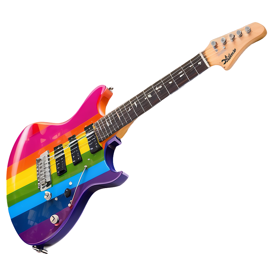 Rainbow Electric Guitar Png Oem PNG