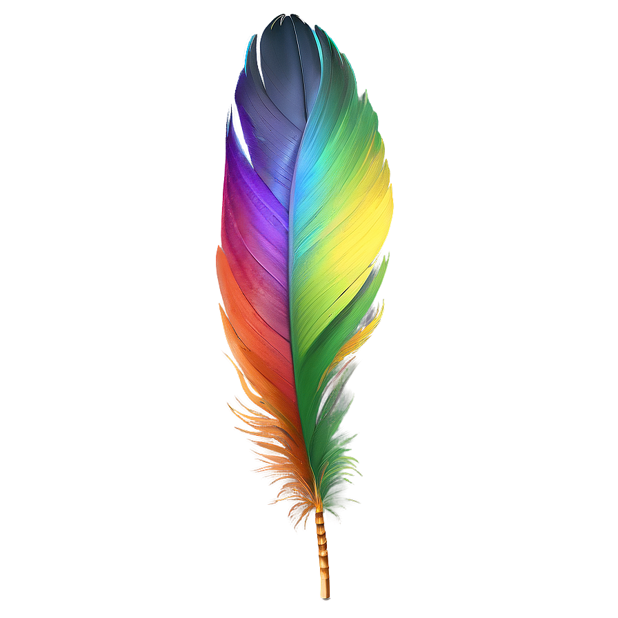 Rainbow Feather Plume Png 04292024 PNG