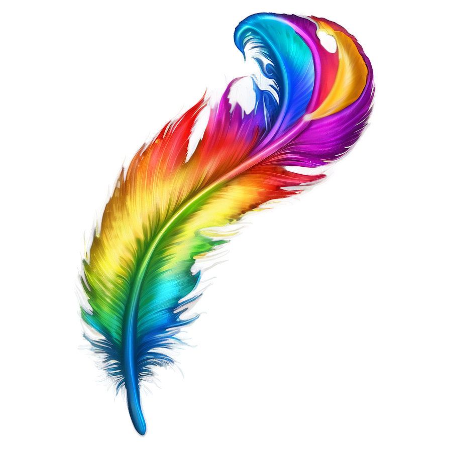 Rainbow Feather Plume Png 54 PNG