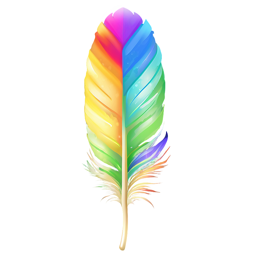 Rainbow Feather Plume Png Dua52 PNG