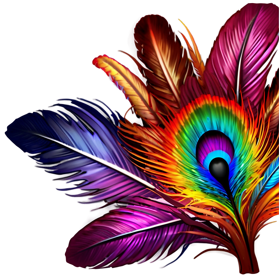 Rainbow Feather Plume Png Tpx31 PNG