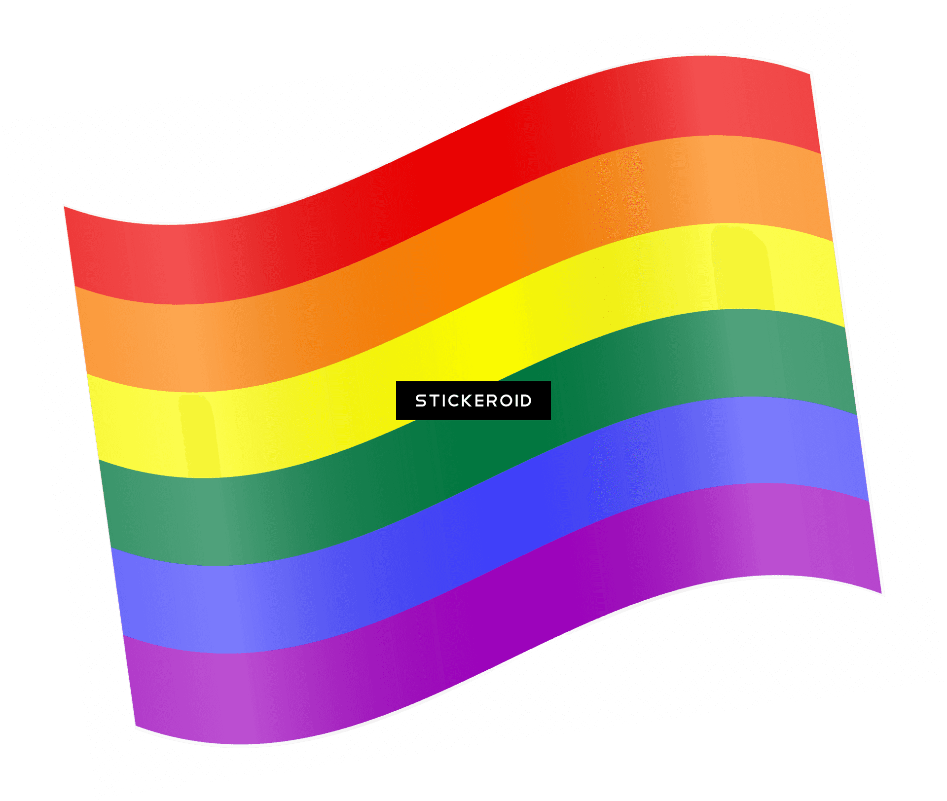 Rainbow Flag Waving Graphic PNG