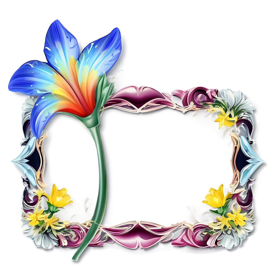 Rainbow Flower Frame Png Voj PNG