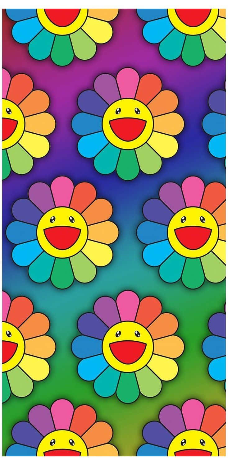 Download Rainbow Flower Iphone Smiley Face Wallpaper 