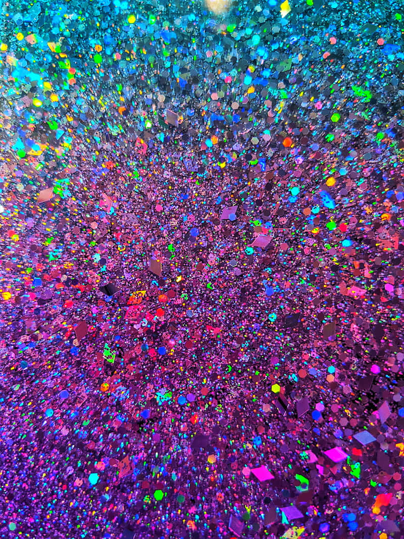 Farverig og gnistrende - Regnbue Glitter Wallpaper