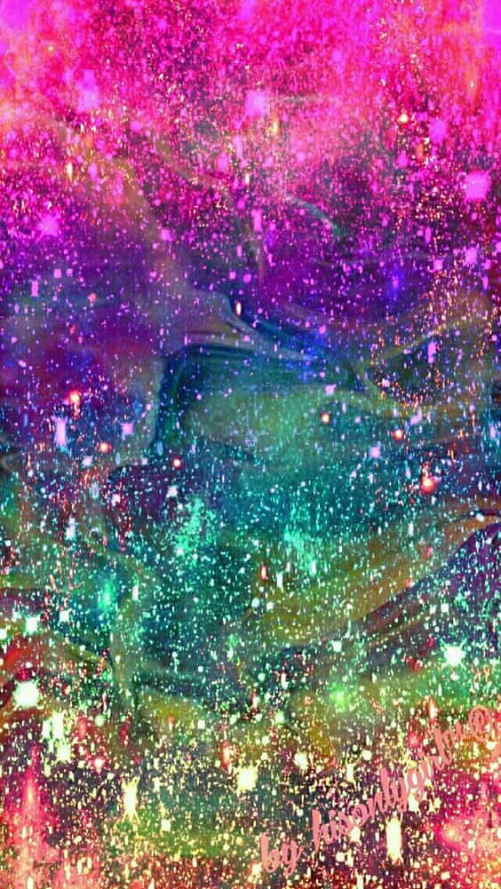 En fantastisk regnbue af glitter Wallpaper