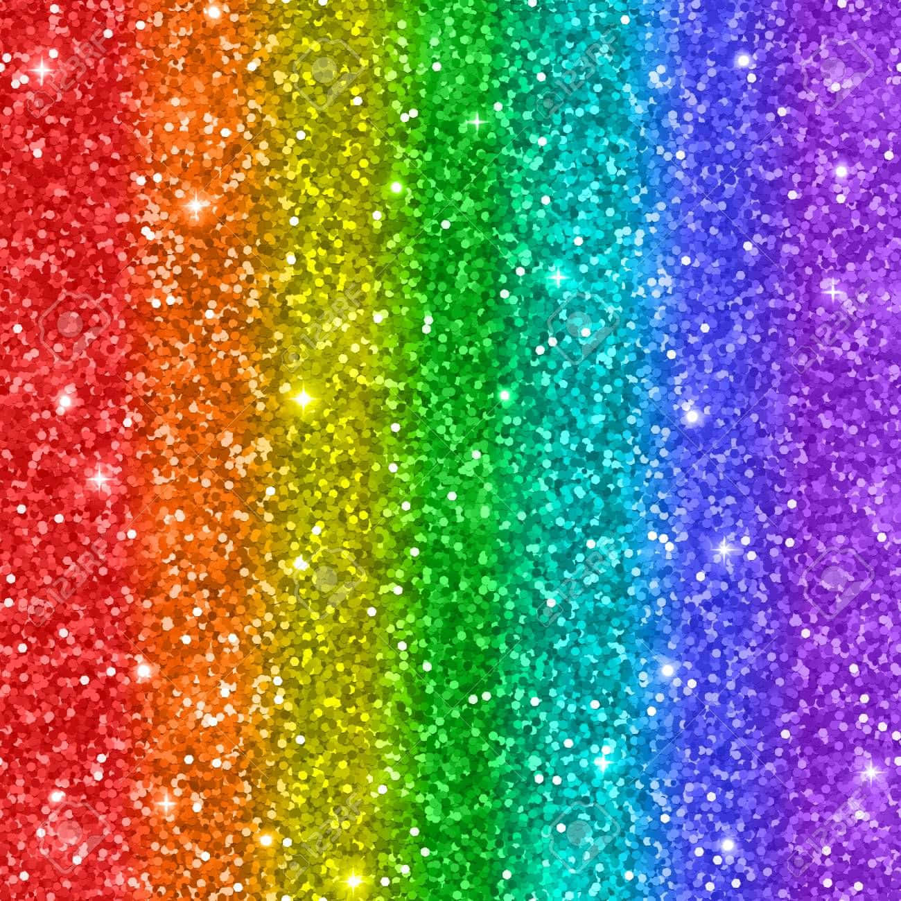 Mitfaszinierenden Farben Und Strahlenden Glitzereffekten Setzt Der Regenbogen-glitzer Diese Wunderschöne Szene In Szene. Wallpaper